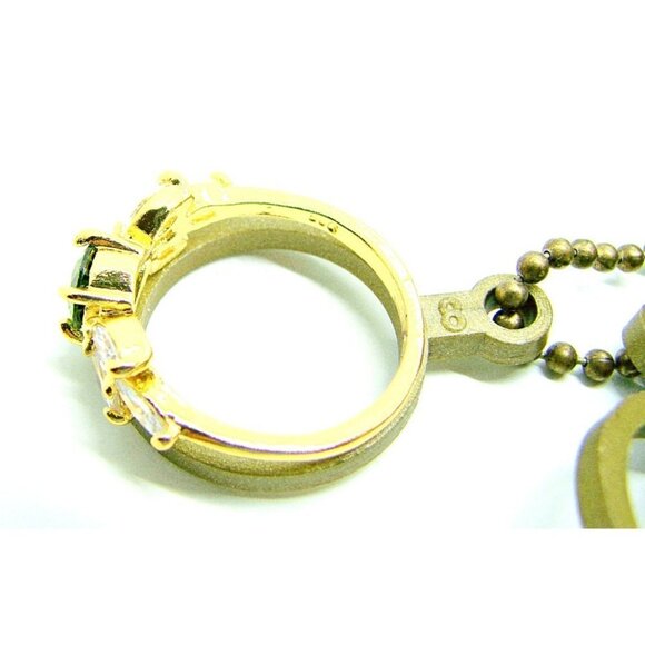 Womens 925 European American Artificial Emerald Zircon Gemstone Fashion Ring 8 - Picture 7 of 8